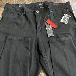 NWT black skinny leg beaded jeans